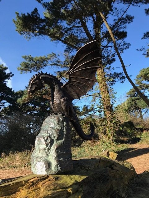 Skorter | Precision Casting Fire-breathing Dragon Sculpture Waterscape