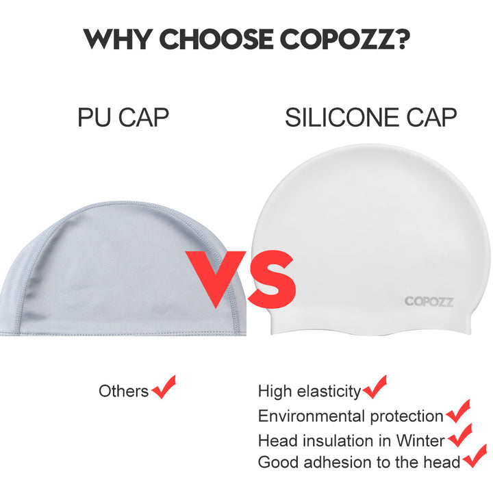 Lisslune | Waterproof silicone swim cap for long hair with ear protection