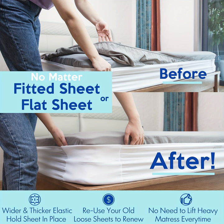 Lisslune | Sheet Holder – Fitted Sheet and Wide Mattress Corner Strap Fastener – Rubber Sheet Straps for a Tight Fit