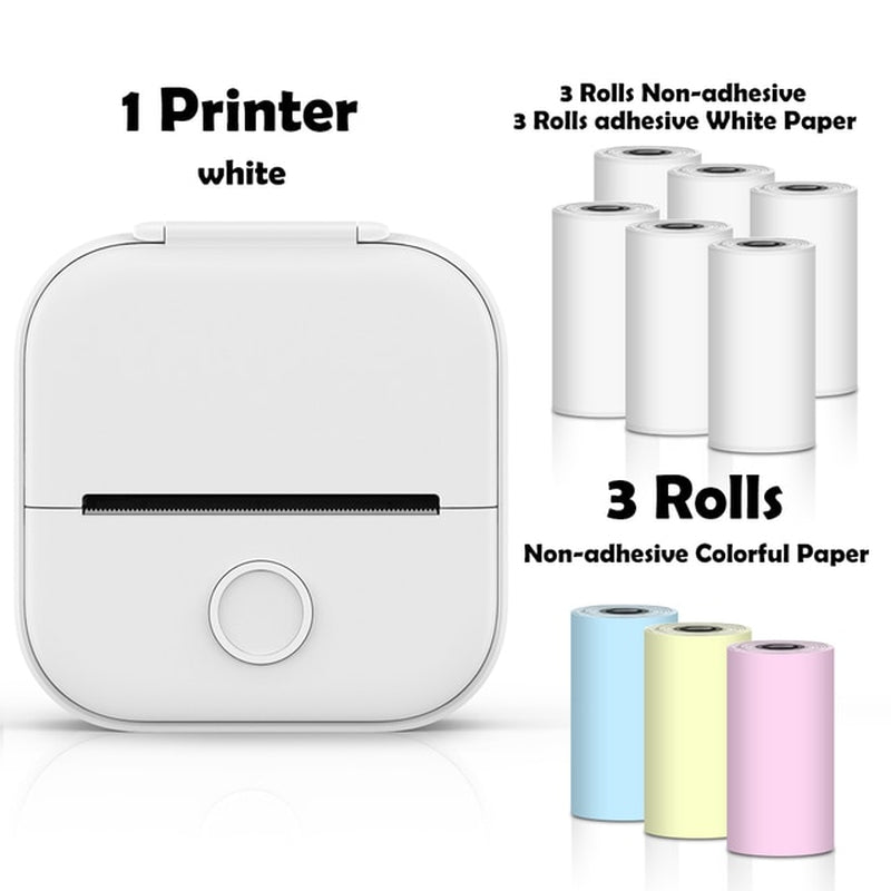 Lisslune | T02 Portable Mini Wireless Thermal Pocket Printer Self-Adhesive Stickers Used for DIY, Journal Stickers Portable Printer