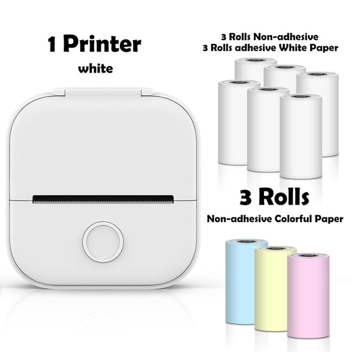 Lisslune | T02 Portable Mini Wireless Thermal Pocket Printer Self-Adhesive Stickers Used for DIY, Journal Stickers Portable Printer