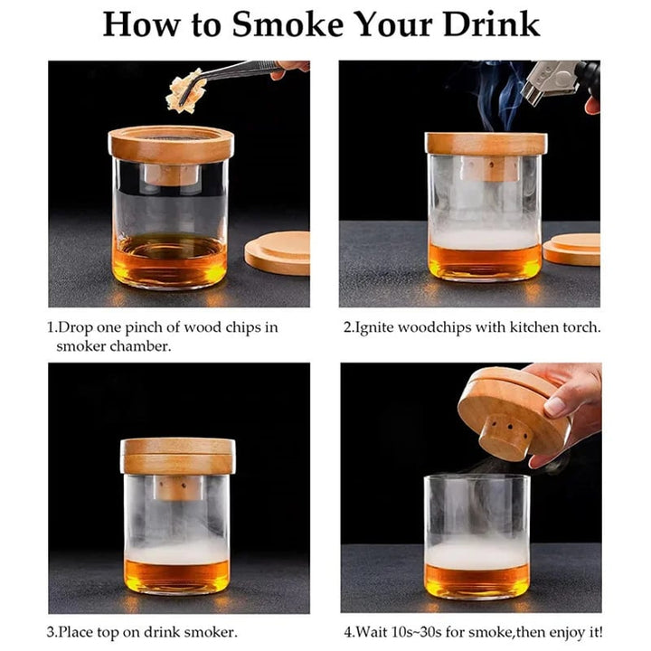 Lisslune | Cocktail Smoker with 8 flavors -Bourbon Whiskey Gifts for Men