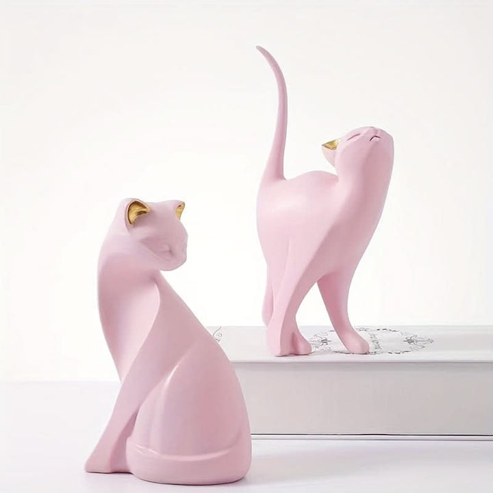 Lisslune | Modern Resin Cat Figurine – Nordic Style Decor