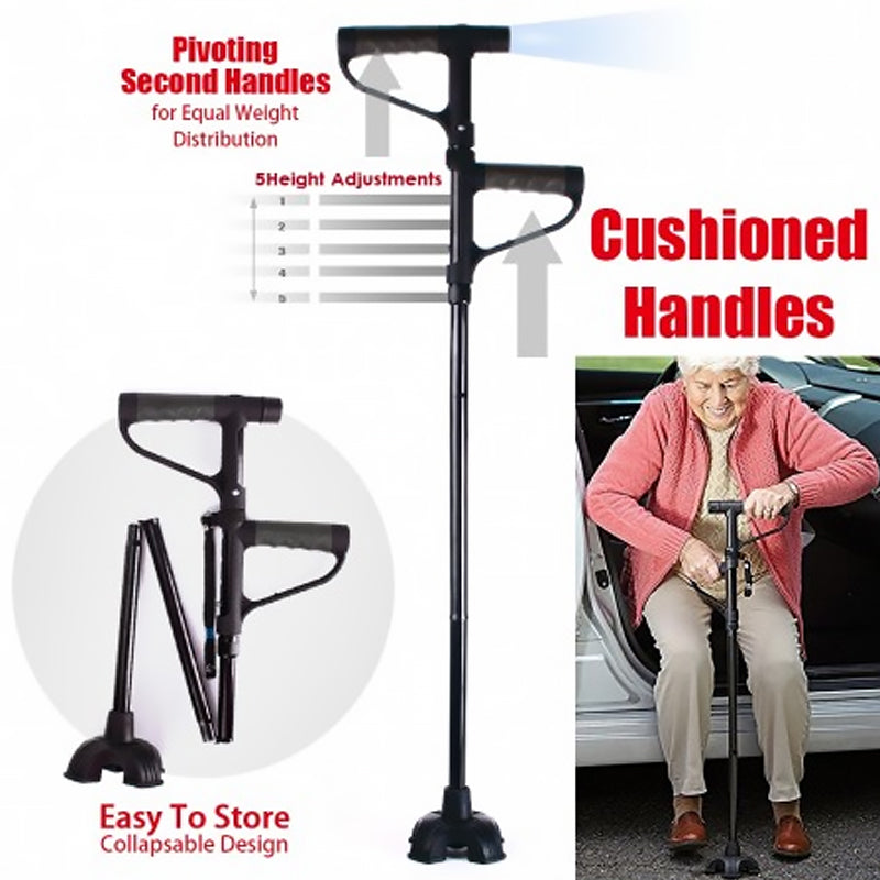 Lisslune | Non-slip Folding Walking Stick With LED Light