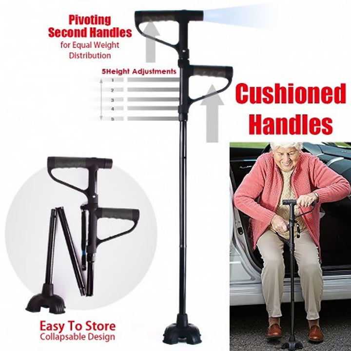 Lisslune | Non-slip Folding Walking Stick With LED Light