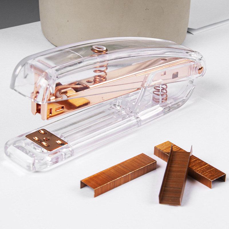Rynx Elegance Transparent Rose Gold Stapler
