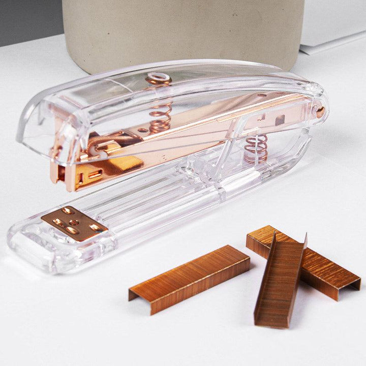 Rynx Elegance Transparent Rose Gold Stapler