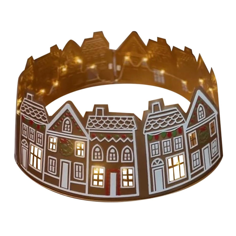 Lisslune | LED Gingerbread House Christmas Tree Collar Tree Skirt