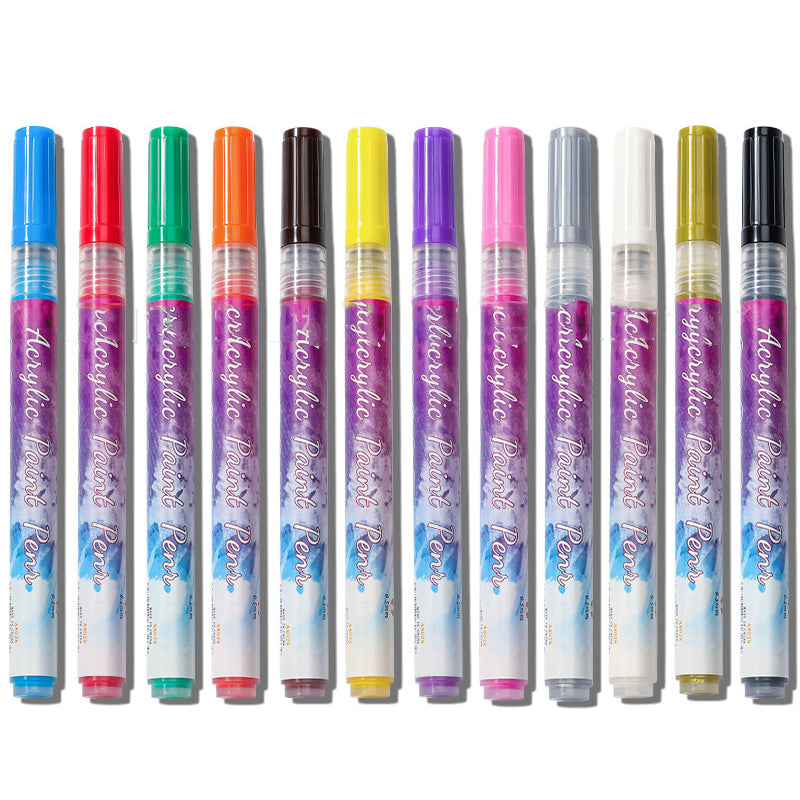Lisslune | 12-color ultrathin curved nail pen