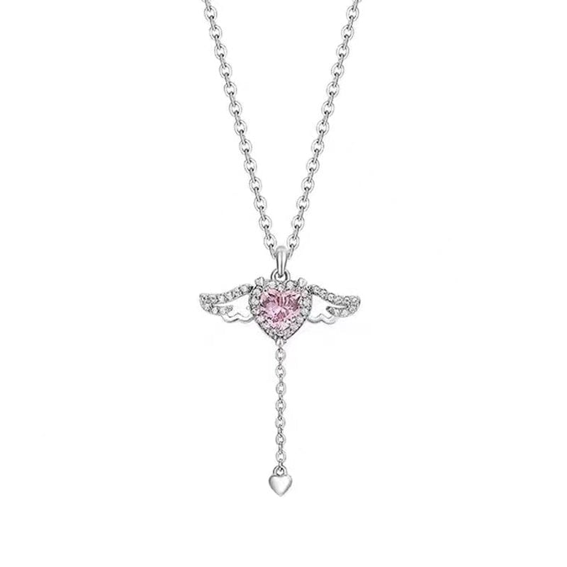 Lisslune | Pink Angel Wings Necklace