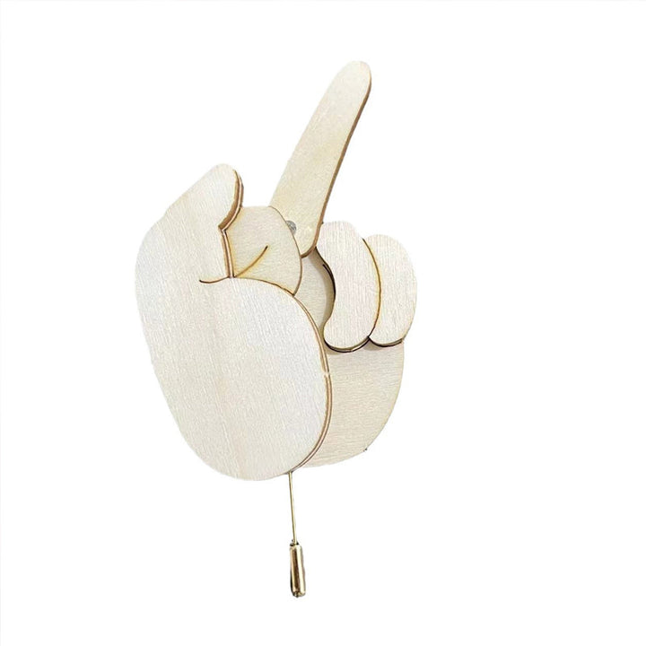 Lisslune | Funny Wooden Finger Brooch