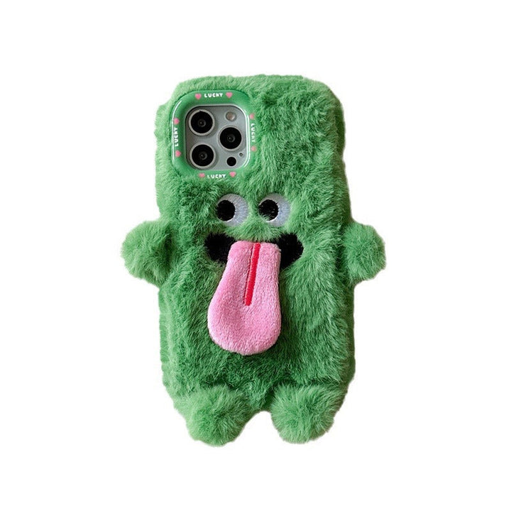 Lisslune | Funny Tongue Sticking Out Plush Phone Case For iPhone