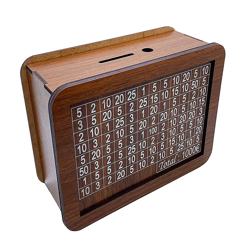 Lisslune | Wooden piggy bank with counter