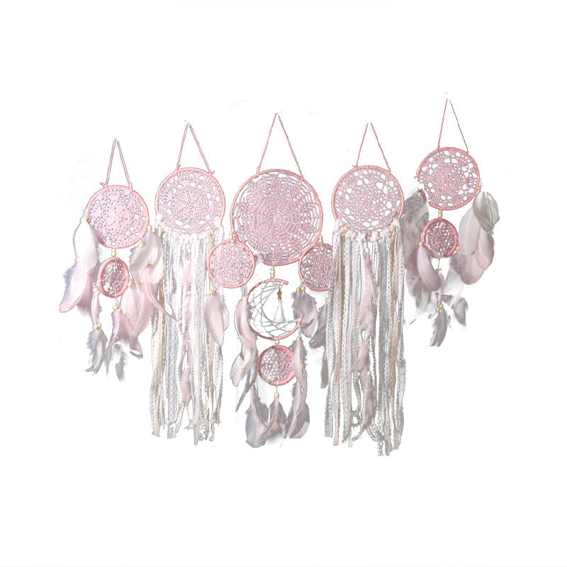 Lisslune | Dream catcher moon and stars hang over the bed (5 pieces)