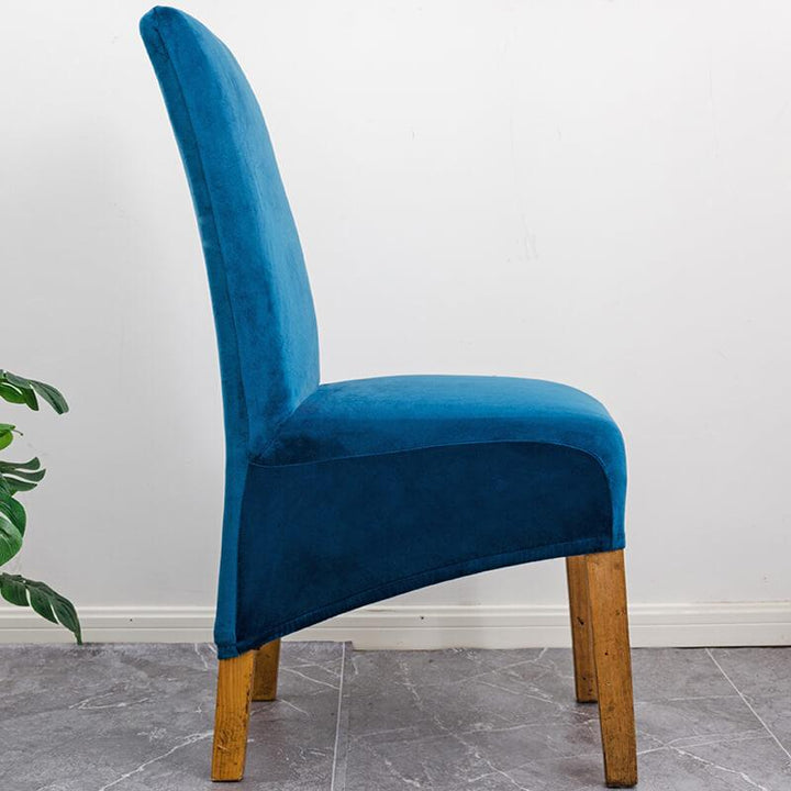 Lisslune | Stretch Velvet XL Size Dining Chair Covers x4 | Soft. Stretchable & Non-Slip for Home Dining Room Decoration