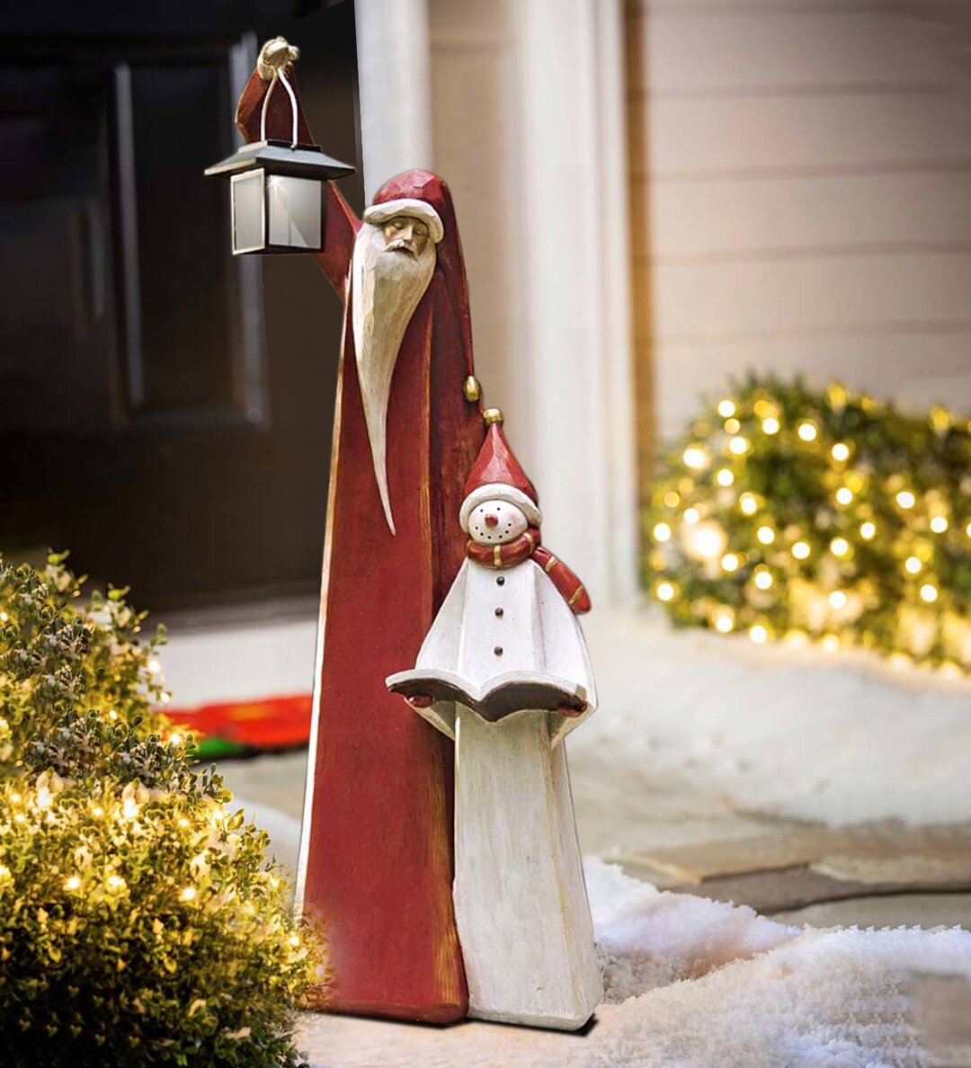 Lisslune | Santa And Snowman Sculpture