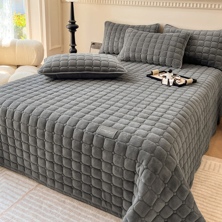 Lisslune | Modern Soft Throw Blanket with Square Texture – Stylish Fluffy Bed & Sofa Cover