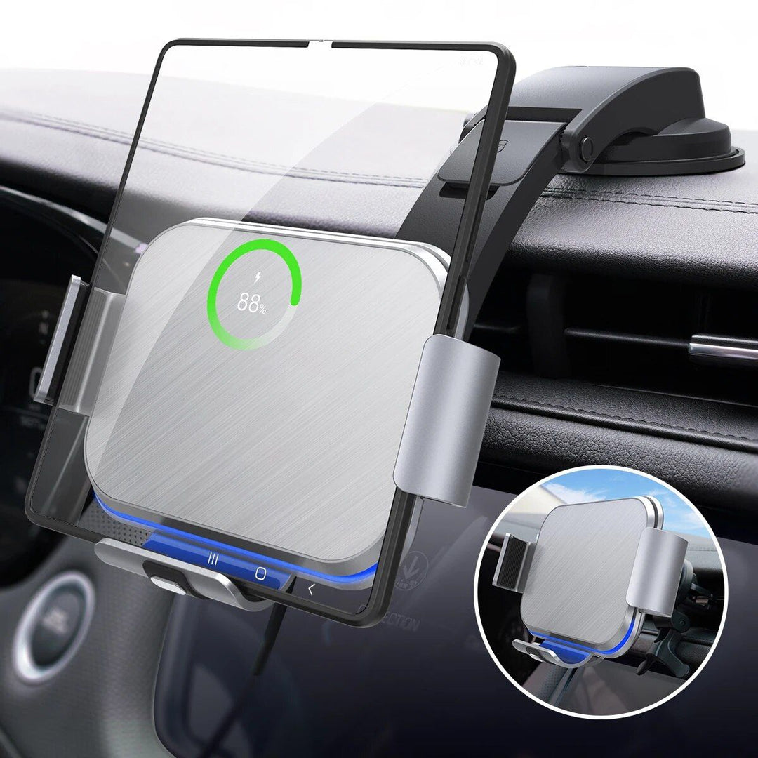 Lisslune | 15W Dual Coil Wireless Car Charger Phone Holders with Fast Charging