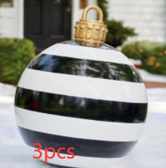 Lisslune | Inflatable Christmas Ball Outdoor Decoration 60cm – Weather Resistant PVC Christmas Decoration