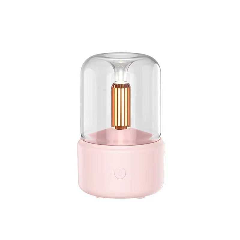Lisslune | Atmosphere Light Air Humidifier Candlelight Aroma Diffuser Portable 120ml Electric USB Humidifier Cool Mist Maker Fogger 8-12 Hours With LED Night Light