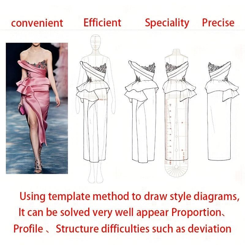 Lisslune | Fashion Designer's Acrylic Sketch Line - Ultimate Guide for Human Figures and Clothing Designs