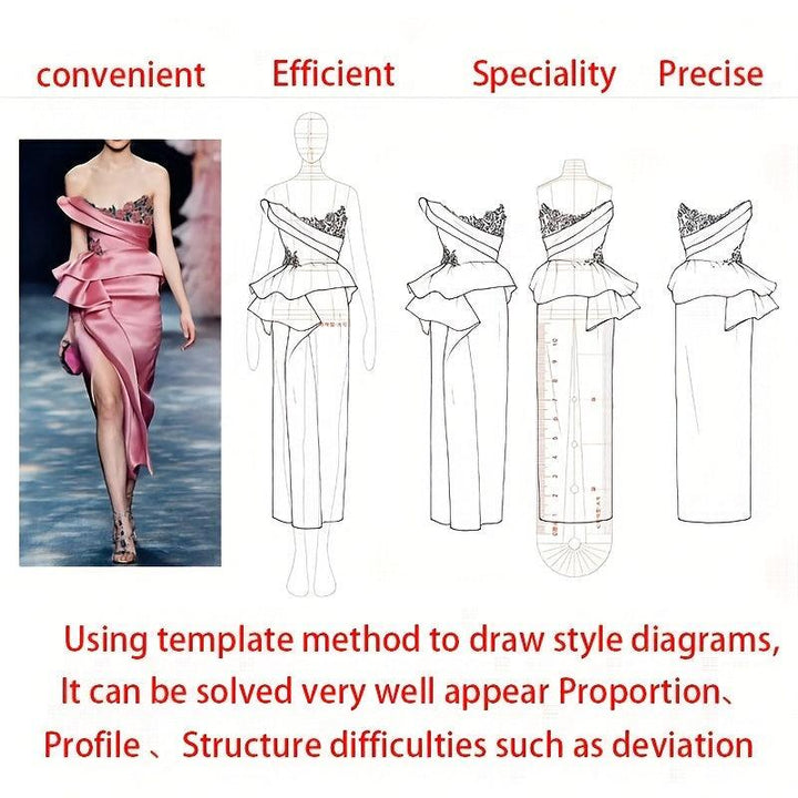 Lisslune | Fashion Designer's Acrylic Sketch Line - Ultimate Guide for Human Figures and Clothing Designs