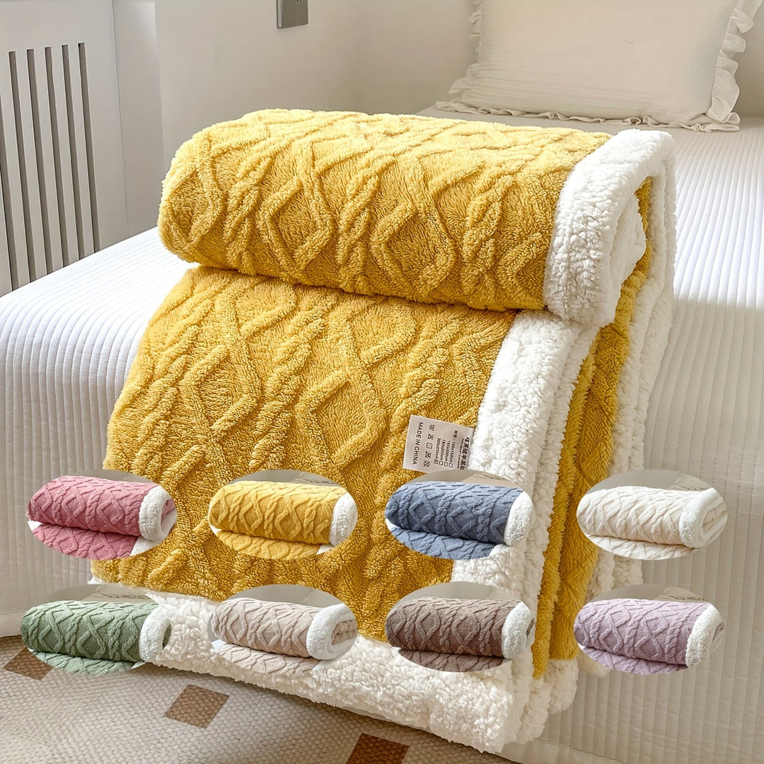 Lisslune | CozyFlip Luxe Reversible Fleece Blanket – Warmth & Style in One