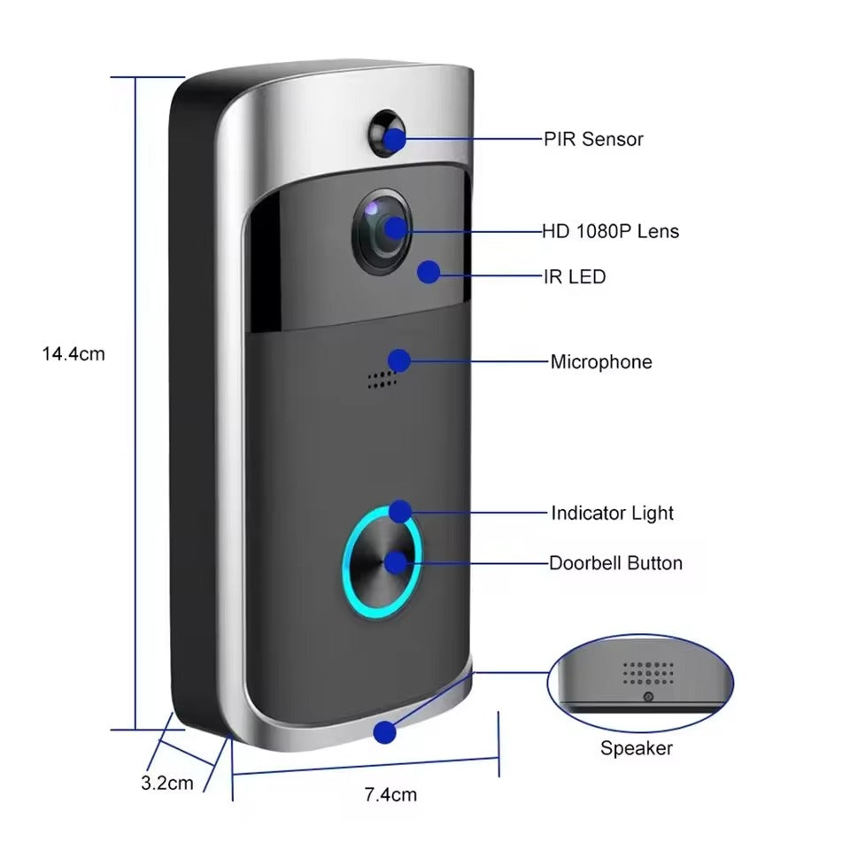 Lisslune | Wireless HD WiFi Video Doorbell | Night Vision, Two-Way Intercom & Motion Alerts for Home Security
