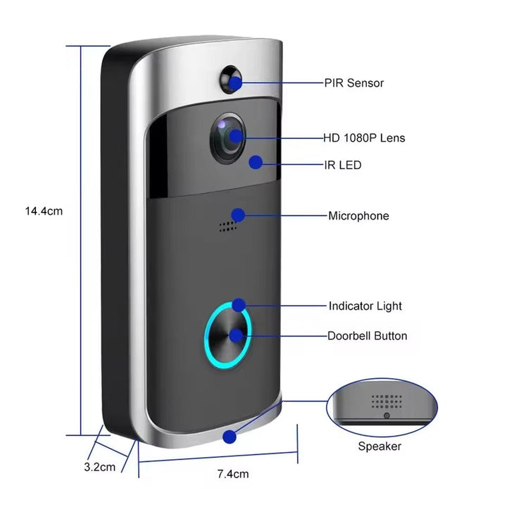 Lisslune | Wireless HD WiFi Video Doorbell | Night Vision, Two-Way Intercom & Motion Alerts for Home Security
