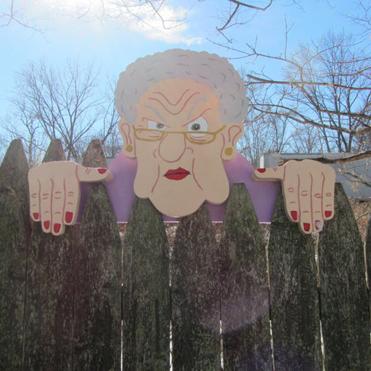 Lisslune | Fence Decoration Nosy Old Man and Lady Garden Yard Art
