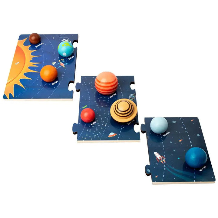 Lisslune | Galactic Discovery Wooden Puzzle Set: Solar System Adventure Set for Kids