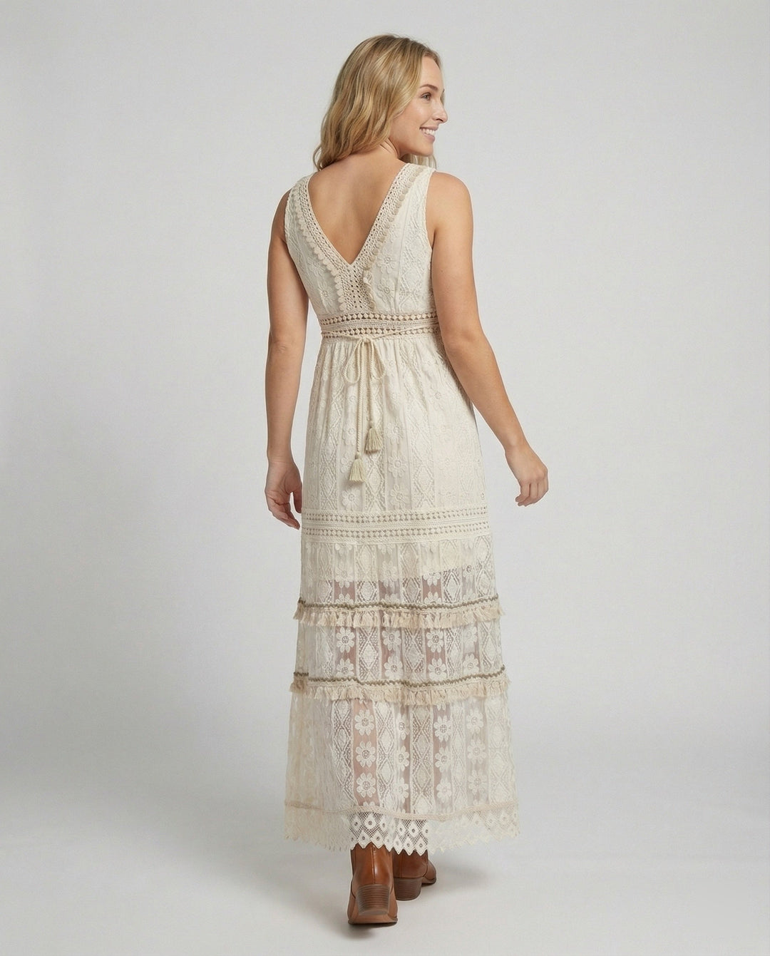 Lisslune | Graceful Boho Lace Dress for Summer