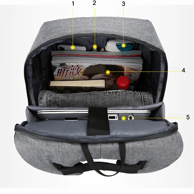 Lisslune | Waterproof Backpack with Charger Up to 15.6" Notebook Backpack