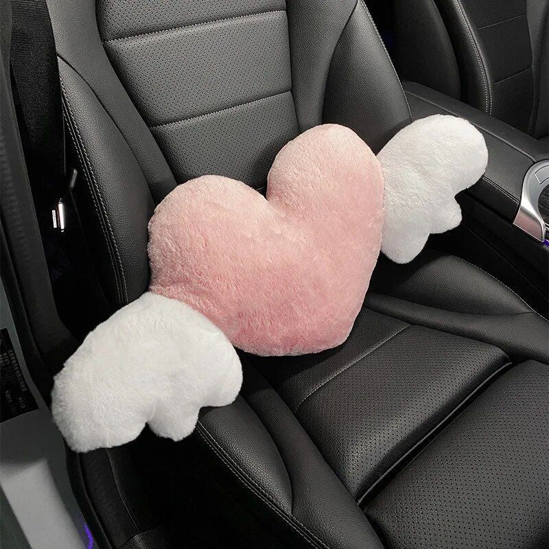 Lisslune | Heart Shaped Plush Car Headrest & Lumbar Support Pillow
