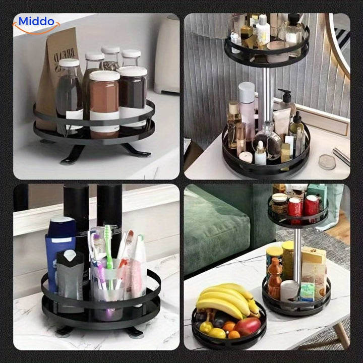 Lisslune | TwistRack 360° – Rotating Storage Shelf | Space-Saving Adjustable Organizer for Kitchen, Bathroom & Home