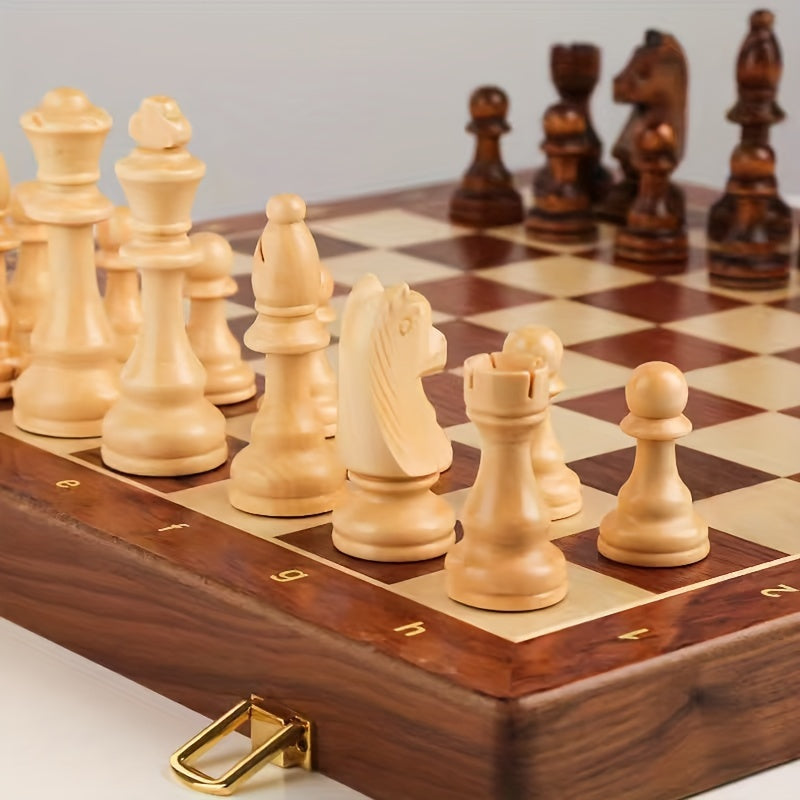 Lisslune | Wooden Chess Set – Tournament Grade Folding Board with Handcrafted Pieces