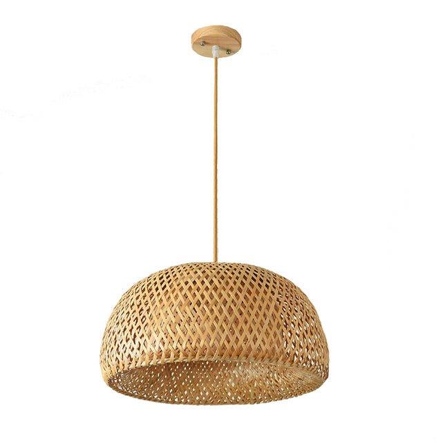 Lisslune | Hanging ceiling lamp made of bamboo C │ Handmade lighting from wood and rattan for interior decoration