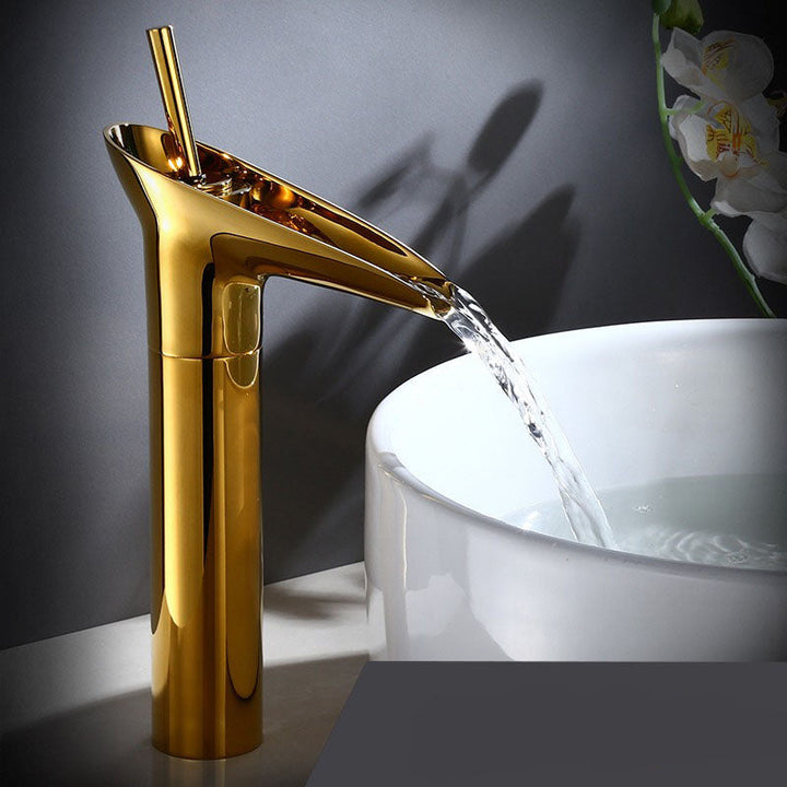 Lisslune | Waterfall Antique Faucet Bathroom Sink Faucet Brass Sink Mixers