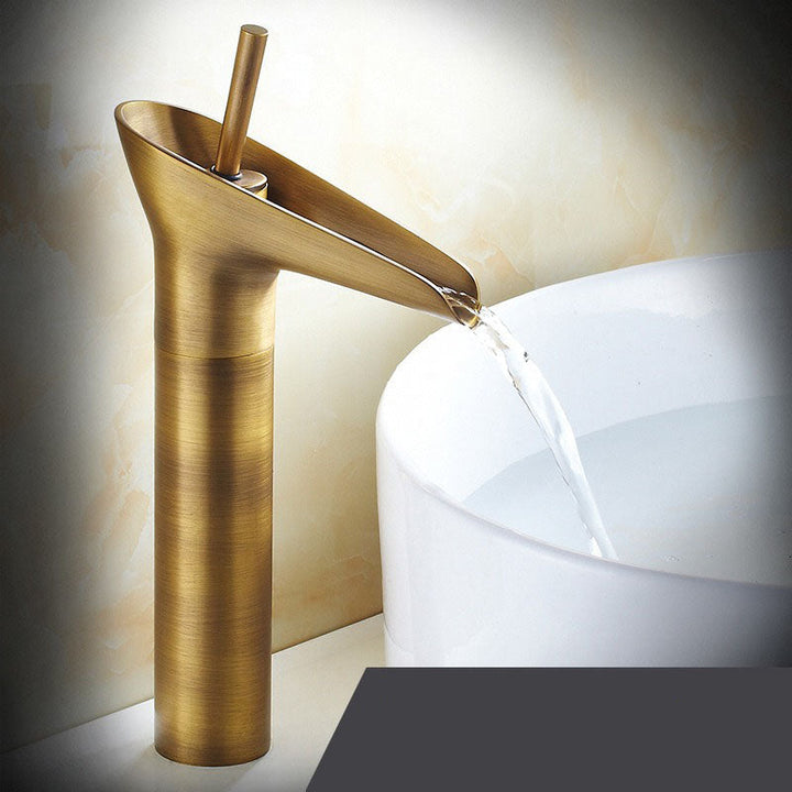 Lisslune | Waterfall Antique Faucet Bathroom Sink Faucet Brass Sink Mixers