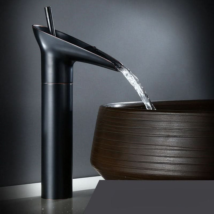 Lisslune | Antique Brass Waterfall Bathroom Sink Faucet