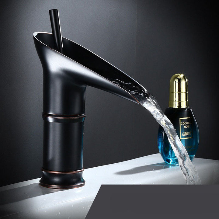 Lisslune | Waterfall Antique Faucet Bathroom Sink Faucet Brass Sink Mixers