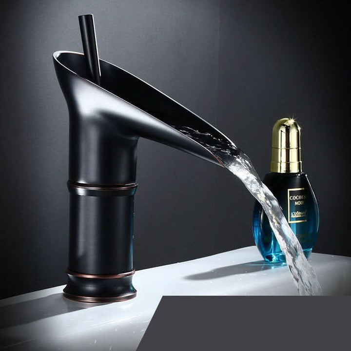 Lisslune | Antique Brass Waterfall Bathroom Sink Faucet
