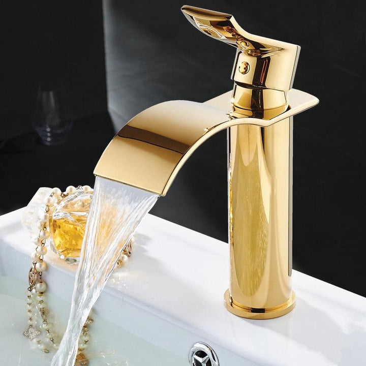 Lisslune | Vanity faucet waterfall faucet brass vanity faucet mixer tap