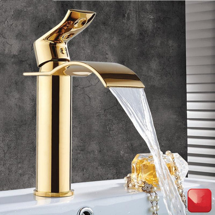 Lisslune | Vanity faucet waterfall faucet brass vanity faucet mixer tap