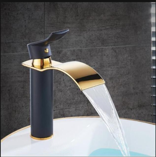 Lisslune | Vanity faucet waterfall faucet brass vanity faucet mixer tap