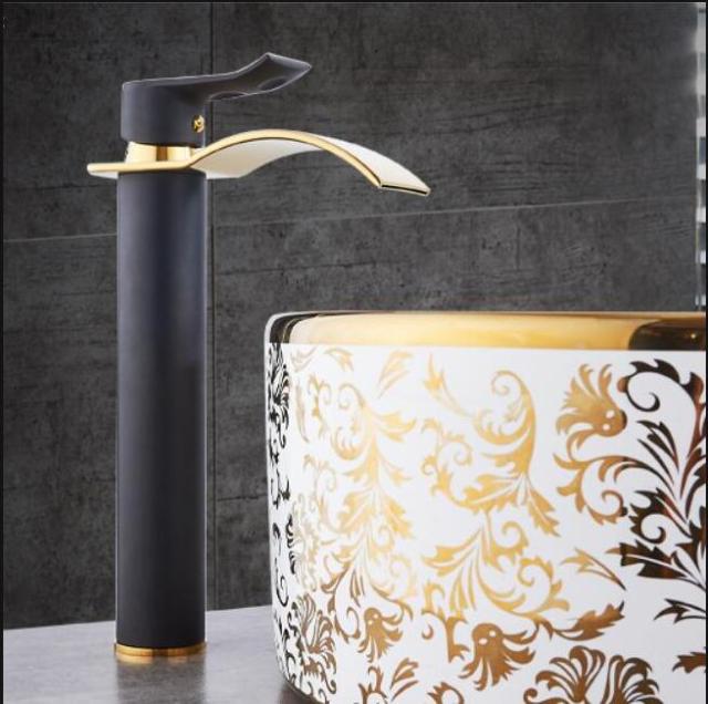 Lisslune | Vanity faucet waterfall faucet brass vanity faucet mixer tap