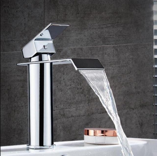 Lisslune | Vanity faucet waterfall faucet brass vanity faucet mixer tap