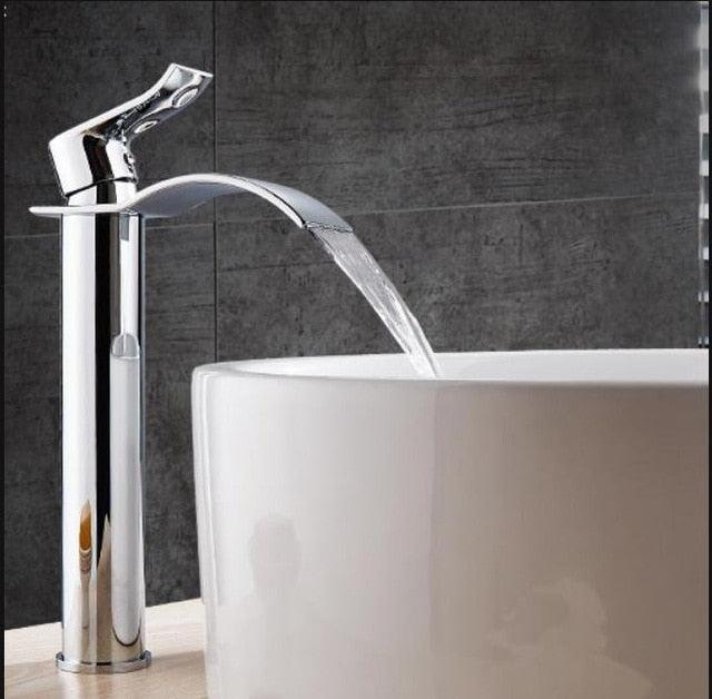 Lisslune | Vanity faucet waterfall faucet brass vanity faucet mixer tap
