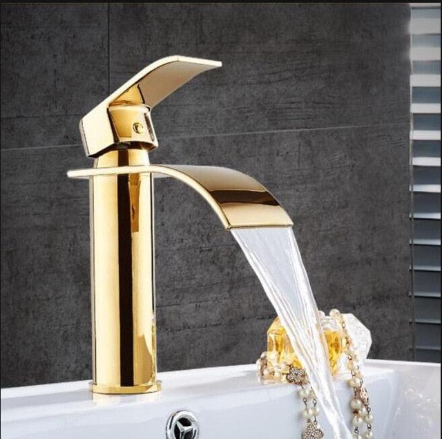 Lisslune | Vanity faucet waterfall faucet brass vanity faucet mixer tap
