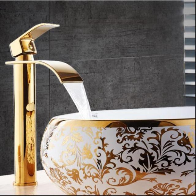 Lisslune | Vanity faucet waterfall faucet brass vanity faucet mixer tap